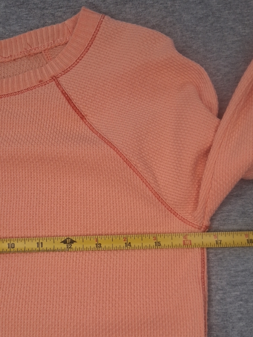 Free people In The Mix Cuff Crochet Knit Top Thermal Desert Orange Bohemian Sz M - Picture 4 of 15